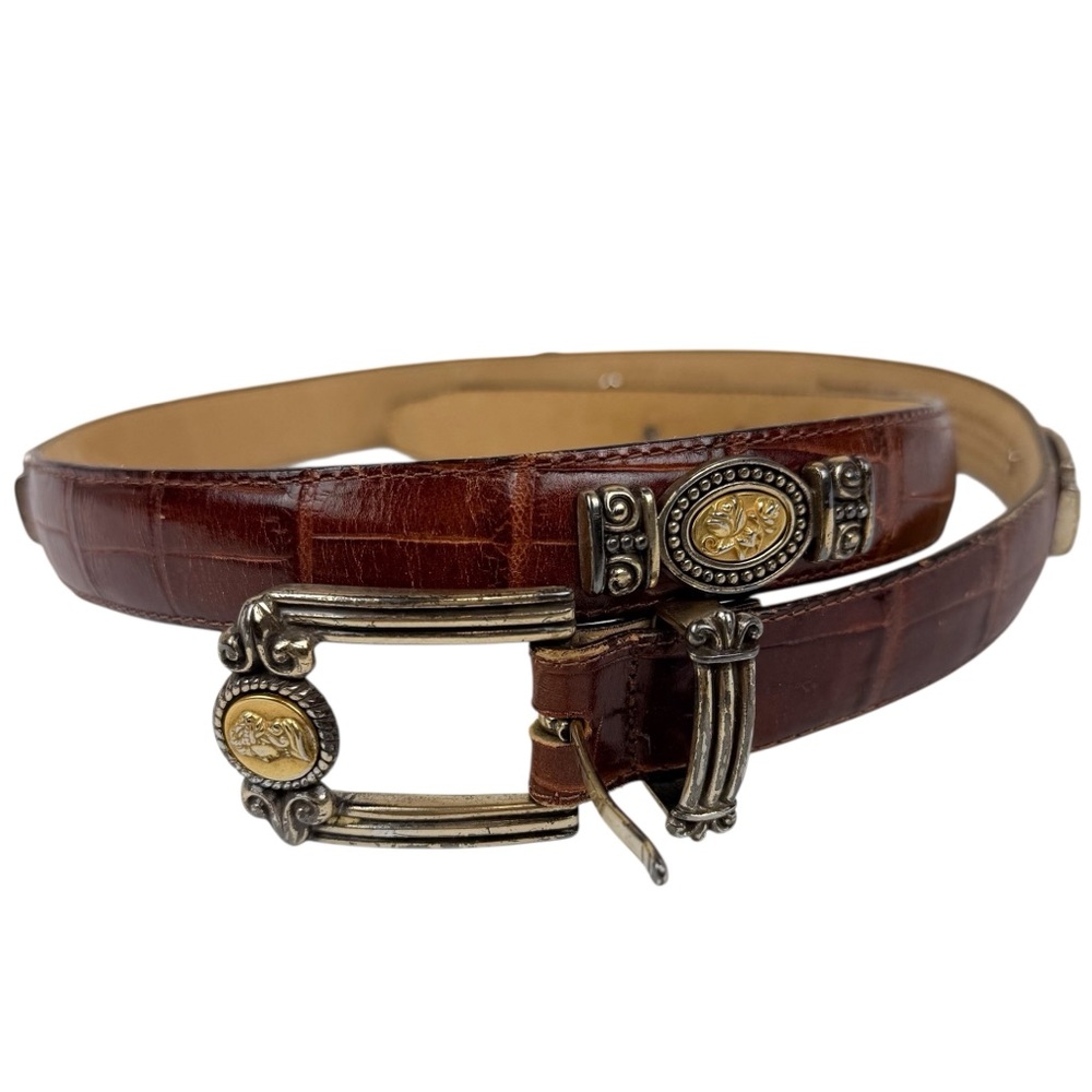 Vintage 1996 Brighton Museum Collection Brown‎ Leather Golden Coin Belt Large - Picture 3 of 13